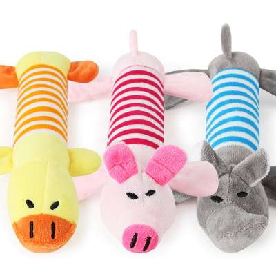 Pet Funny Custom Cartoon Animals Soft Plush Squeaky Dog Toys