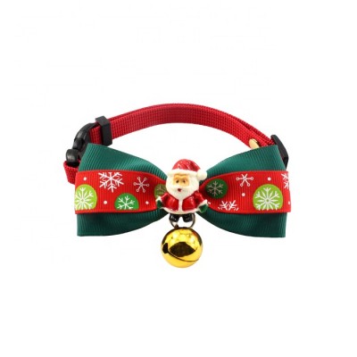 Wholesale Luxury Christmas Halloween Nylon Bowtie Cat Dog Collar with Bell